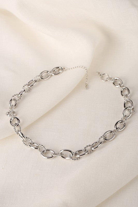 Circle Chain Necklace - Silver